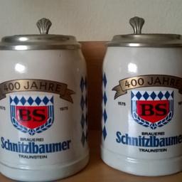 Biete 2 alte originale Schnitzelbaumer Bierkrüge im sehr guten Zustand an .