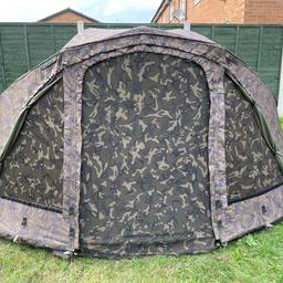 As above used condition no rips or burns very good condition.

Full Brolly system Camo
Brolly itself
Mozzy infill
Water proof infill
Clear window infill
Full clip in ground sheet
Vapour skin inside keep you dry
Rear windows
Full set of genuine pegs
4x storm poles
Carry all.
Can build in front of buyer if needed

These retail at just over £400
So grab a bargain 👍🏻🎣