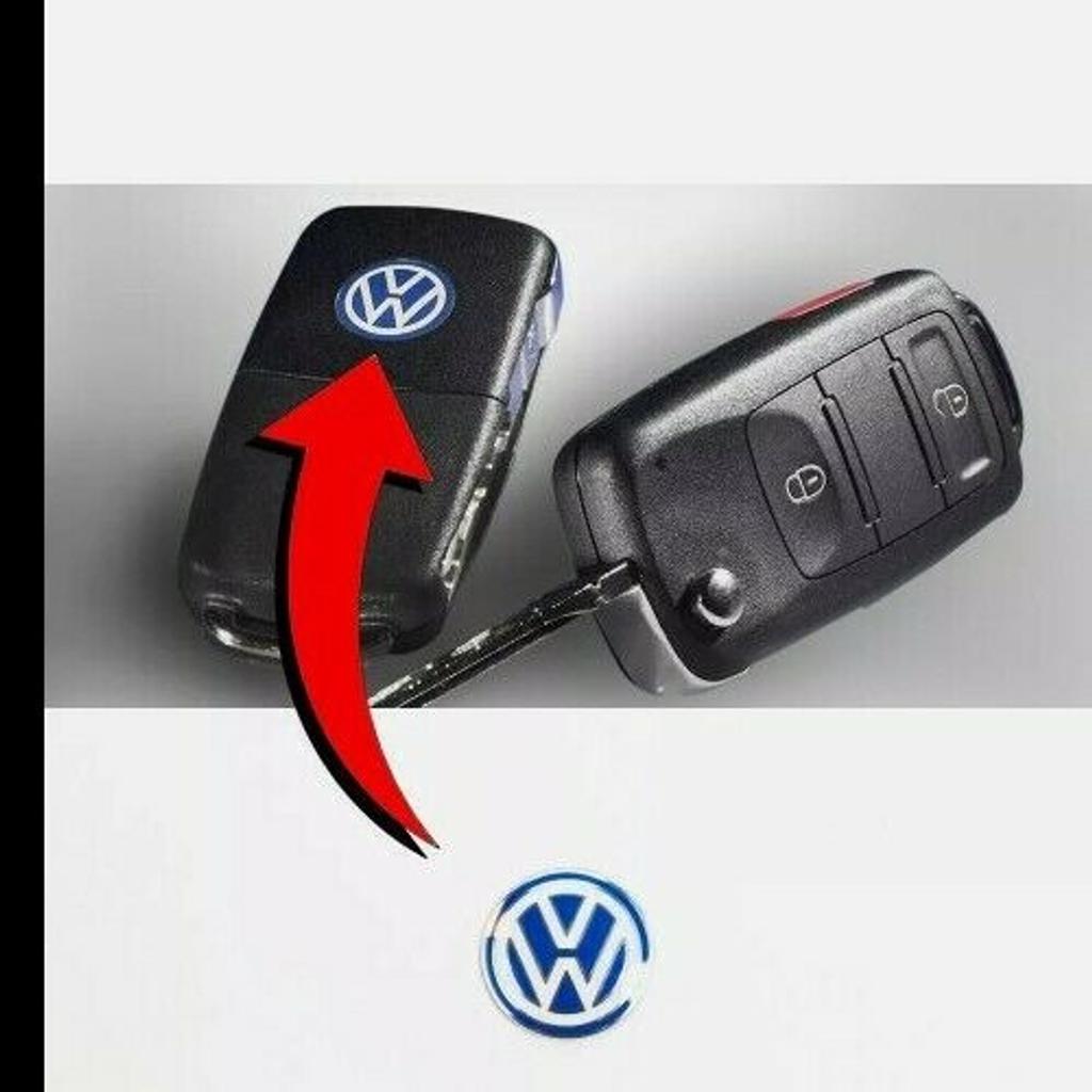 1x Original Volkswagen Schlüsselemblem Emblem selbstklebend mit neuem VW  Logo