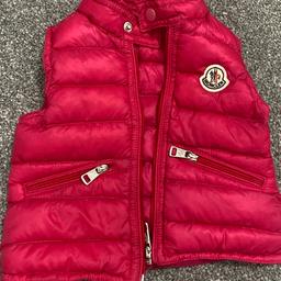 Pink moncler gillete 3-6 months been worn a few times I have had it dry cleaned so it’s all fresh