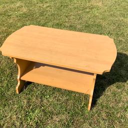 Small wooden coffee table which has been used in a static caravan 

Size: 80cm L x 46cm W x 41cm H