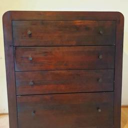 SOLID WOOD
EXTREMELY HEAVY
Chest Of Drawers
RRP £500

Top drawer mechanism sometimes stiff.

Need at least 2 very strong persons to move cabinet.

Preloved Condition

No offers
