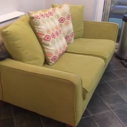 Good condition apart from repair on cushion and arm.
Green in colour.Wooden feet,solid couch.COLLECT ASAP.
NO TIMEWASTERS!!