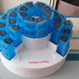 tablet dispenser can store 
morning....noon....evening & Bed
tablet boxes are removable so you can take them out for the day if needed also has a slot to place your daily meds

collection from Hallwood Park wa72fr