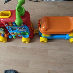 baby and toddler sit on train. Lights and sounds work. Helps encourage alphabet learning. pushes along on wheels. £10 ONO. Will deliver locally.