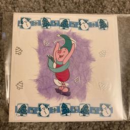 Handmade Piglet Christmas cards. Includes envelope envelope. 5 inch square. Blank inside. Listing other handmade cards so happy to combine postage if you contact me before purchasing