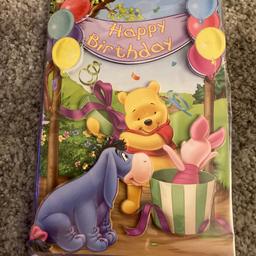 Winnie the Pooh birthday card. 3D details on the front. Printed detail inside and printed envelope. 5.5x8 Listing other cards so happy to combine postage if you contact me before purchasing