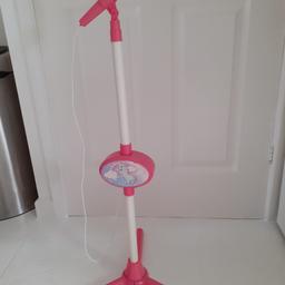 adjustable stand, detachable mic. 36" at highest. hardly used. unicorn detail. selfie stick. boxed