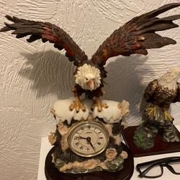 Eagle clock £10 and 2 eagle ornaments £5 each