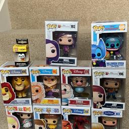 Disney funkos for sale 
Descendants 
Lilo and stitch
Peterpan 
Hercules 
Lion king
Toy story 
COMMENT FOR PRICES OR PUT IN OFFERS 
LOOKING FOR QUICK SALES