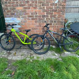 Both in good condition 
Forks work 
Brakes work 
Good tred on both 
Just need gear wires