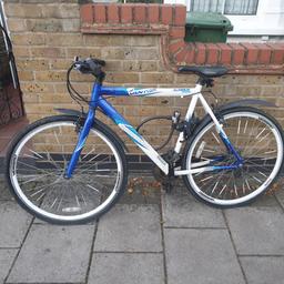 Vantos Barracuda 22inch frame adult bike. 21 speed. Light weight, brakes work and tyres have plenty of depth. In working order, some rust, servicing recommended.
Collection only.