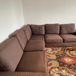 Originally I bought this sofa for £1,100. It was cream colour and as I wanted a brown one I dyed it myself. I spent over £150 getting it brown. The sofa comes apart in 3 sets, it is easy to assemble. All covers come off and it is easy to wash. PICK UP ONLY