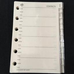 ORGANISER/FILOFAX-Mulberry Pocketbook A-Z Contacts Inserts PVC Size:122x88mm

• These are not sold anymore, you can only get cardboard versions which are no where as durable - NEW OLD STOCK

• Clear PVC

• 12 PVC dividers in total

• 12 A-Z Sheets (double sided)
