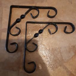 Cash on collection from N1 1TW. 
New unused metal hanging basket or shelf brackets. Size see photo above. 
I have 3 pairs altogether. 
£2 each pair or £5 for all 3 pairs.
Other items also for sale.