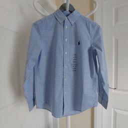 Shirt "Ralph Lauren"

Natural Stretch

Blue Mix Colour

 New With Tags

Actual size: cm

Length: 65 cm centre front

Length: 67 cm centre back

Length: 34 cm from armpit side

Shoulder width: 38 cm

Length sleeves: 56 cm

Volume hand: 39 cm

Breast volume: 90 cm – 92 cm

Volume waist: 95 cm – 97 cm

Volume hips: 95 cm – 97 cm

Size: L ,14-16 Years ( UK )

Body: 100 % Cotton

Exclusive of Decoration

Made in China