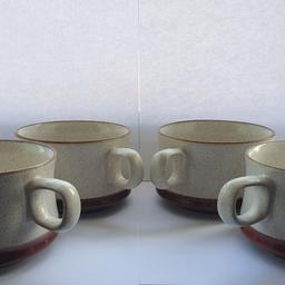 Four Denby Potters Wheel Rust Cups Only
8cm Diameter x 6.5cm Tall
Excellent Condition 
No Chips,  Cracks Or Crazing