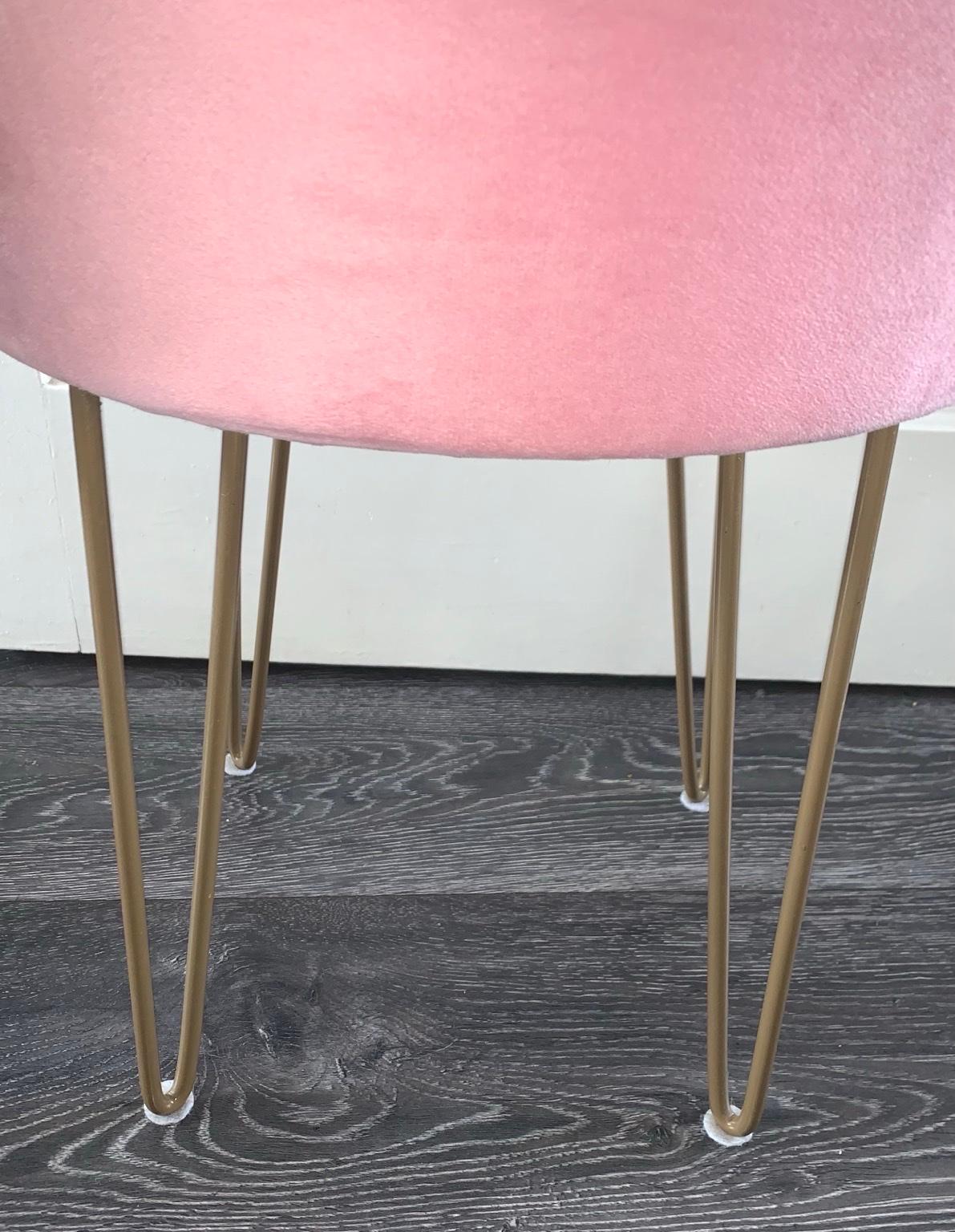 Blush Pink Velvet Stool With Gold Legs in NN14 Rothwell for £10.00 for
