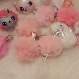 nice set of key rings nealy all pink
