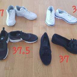 Sneaker weiß jeweils 2 Euro
Schuhe mit Masche 4 Euro
Nike Sneaker 20 Euro