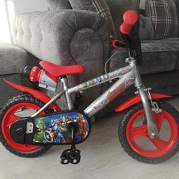 Bought this bike for my little boy's birthday but by the time his birthday came he was slightly too big for it and now I can't find the receipt. Comes with stabilisers and is coming from a smoke, pet and covid free home. Has been kept indoors and I originally paid £119

Collection only or can deliver if local