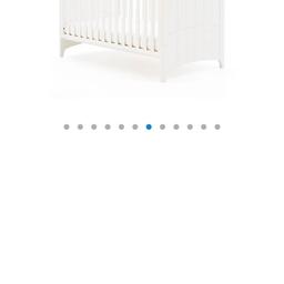 Cot bed comes with side rails also. In white.

Good sturdy condition. Few marks on one side where I have used bed rail to stop son rolling out of bed.