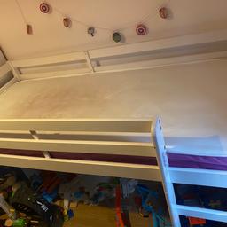 Mid sleeper bed with or without mattress, stain on mattress but otherwise in good condition. Need Gone ASAP!!!