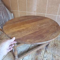 Price: £10.00
Collection b389rp
Item: Nice Small Round Oak Folding Table
Material: Oak
Measurements: 63cm X 38cm
Condition: Good (Will need some TLC / Teak oil)