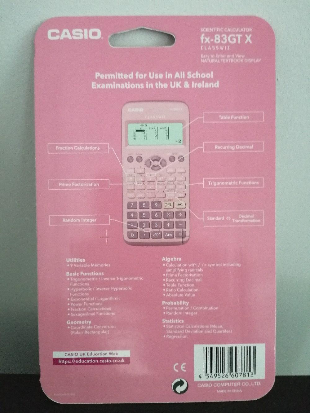 NEW Casio FX83GT-CW Scientific Calculator In PINK - Foto 5