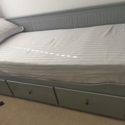 Ikea Hermnes Daybed, grey colour. In excellent condition. Used in spare bedroom. Less than a year old. Comes with 2 spring mattresses. Can be dismantled for easy transportation. 

Any questions please ask. Thanks