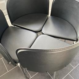 Black space saver chairs like new