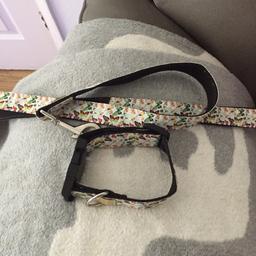 Dog lead and collar butterflies on it never used size small