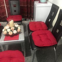 Lovely dining chairs for sale.
Couple of chairs have some tear mark which can be seen in the pictures.
Easily repairable.
Cushions are included.
Collection from Selly oak or delivery available with extra cost.