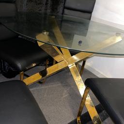 Full 4 set dining table, real leather and real Gold bought for £950