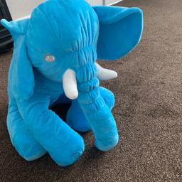 Large cuddly elephant
Sky blue colour