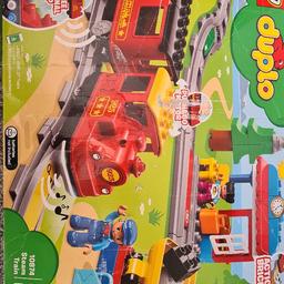 everything is in box and also extra duplo. box is damaged but everything is fine and working with the toys