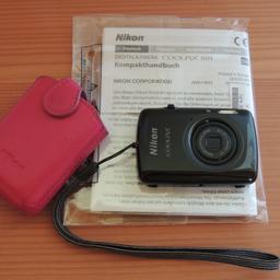 Nikon Coolpix S01 in TOP-Zustand
mit rosa Schutztasche aus Leder und Magnetverschluss