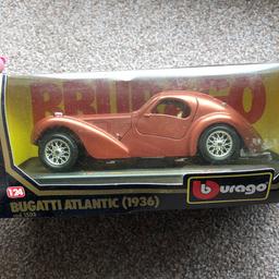 Bugatti Atlantic model car. 1:24 scale. Box is slightly damaged from being in storage. Car has never been out of the box
COLLECTION OR LOCAL DELIVERY