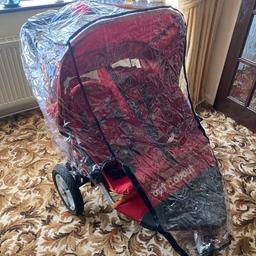 Twin out ‘n’ about push chair. Ideal for festivals . Front tyre needs new inner tube . Comes with 2x leg muffs and rain cover ( could possible for for another pram but works well ) in a used condition .
