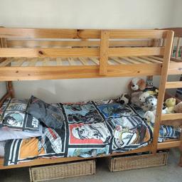 Fabulous condition solid Pine Bunk beds with solid ladder. These will be dismantled ready for collection, message me for when these will be available. Mattresses are in decent condition and have been used with mattress protectors.

£120 ono
Collection Brockwell Chesterfield S40