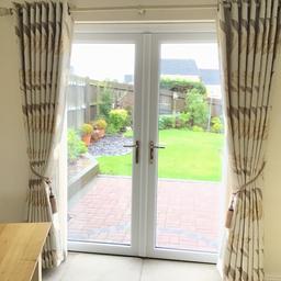 Beautiful Marks & Spencer’s made to measure curtains, excellent condition. one pair 82 inches depth 120 inches width.one pair 72 inches depth 117 inches width. Fully lined. £15 per pair.