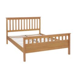 RRP: £269

Traditionally styled bed frame with a slatted design to the headboard and footboard, all finished in a country cottage oak-effect that's beautifully grained.


Small Double - Height 100, Width 131, Length 202 cm