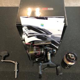 NT320 reel comes with spare spool, single and double handles, plus presentation box (box says NT520 as the original box was damaged).

All in excellent condition.