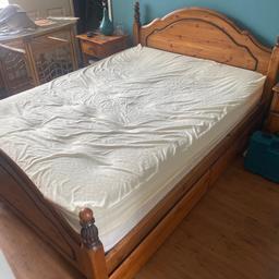 Standard double bed
4’11” x 6’6”
Comes with 2 drawers for under the bed storage

Mattress optional (free)
Already dismantled
Few cracks make no difference to structural strength of bed once all screwed together

Collection on a Saturday and Sunday only,

Collection from blackheath b65