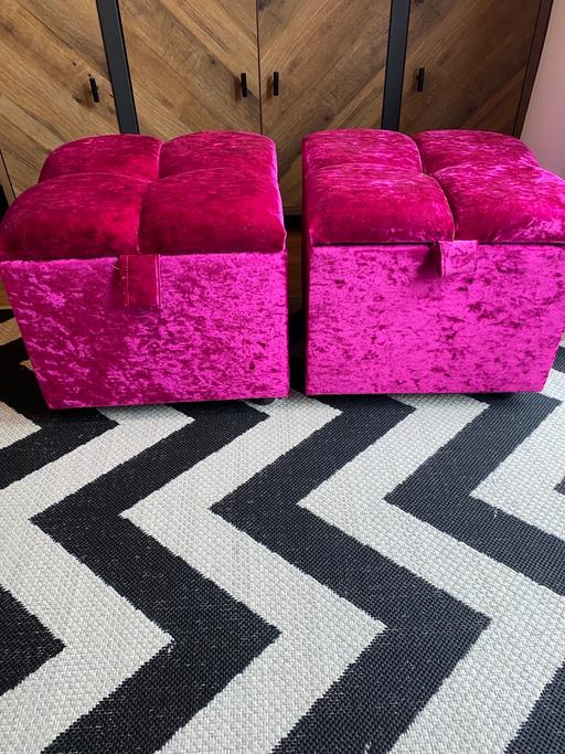 Buy & Sell Essex Tendring - Photos for Two pink storage foot stools for £15 for both