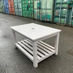 Selling this ex display table from Laura Ashley.
A bit of paint wear on table top put can be refurbished.
This is a solid table, quite heavy and can not be dissembled so check the size & pics before buying.
The top can be removed but the frame will not Dismantle
Size: 70cm (H) x 122cm (L) x 84cm (D)

NOTE: Two Available. Price is for one only. 
can arrange delivery. 
Contact Dan.