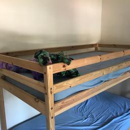 bunk beds 2 mattresses one is not so good all dismantled ready to go need gone asap