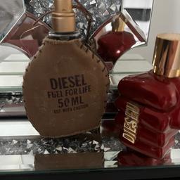 LIMITED EDITION IRON MAN DIESEL APPROX 60ml LEFT OUT OF 75ml
FUEL FOR LIFE APPROX 15mlOUT OF 50ml