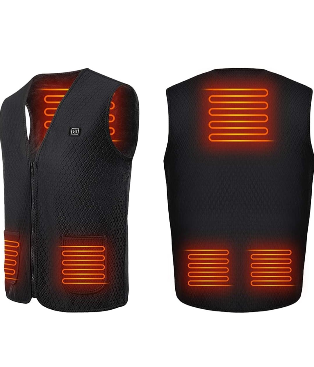 Gilet Riscaldato Uomo Con Batteria 16000mAh 7.4V – 9 Zone Di Riscaldamento, 3 Temperature, Tela Antivento, Fodera Sherpa, Per Lavoro E Outdoor - 3