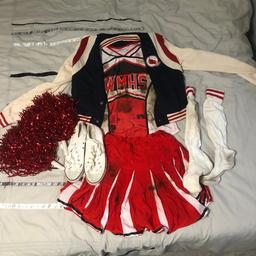 Zombie cheerleader costume put together and customised myself looks real good when worn size roughly 12-14 size 6 shoe